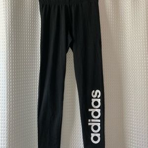 Adidas Black ESSENTIALS HIGH-WAISTED LOGO LEGGINGS